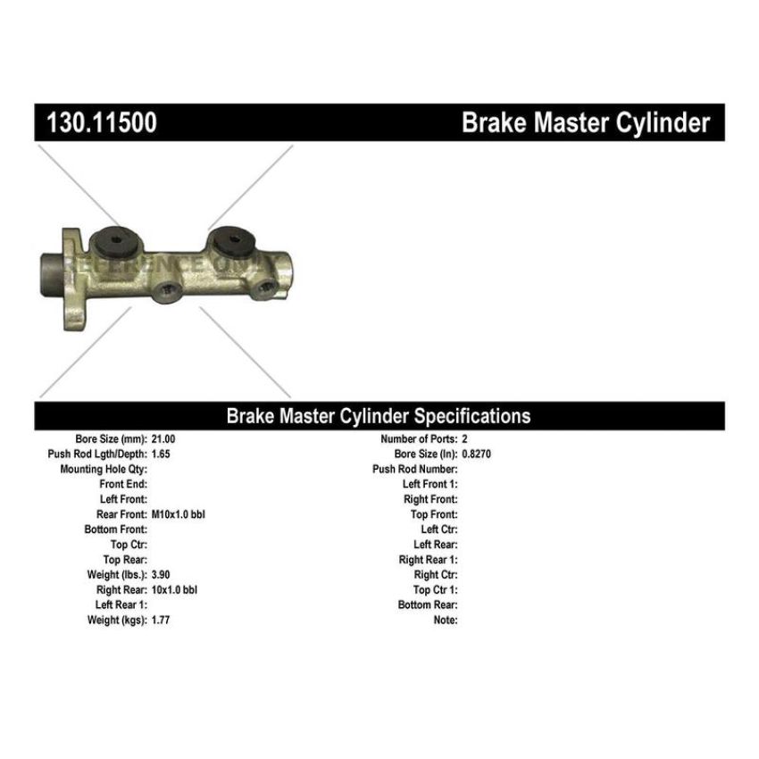 CENTRIC PARTS 130.11500 Centric Premium Brake Master Cylinder