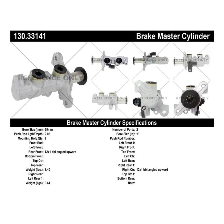 CENTRIC PARTS 130.33141 Centric Premium Brake Master Cylinder