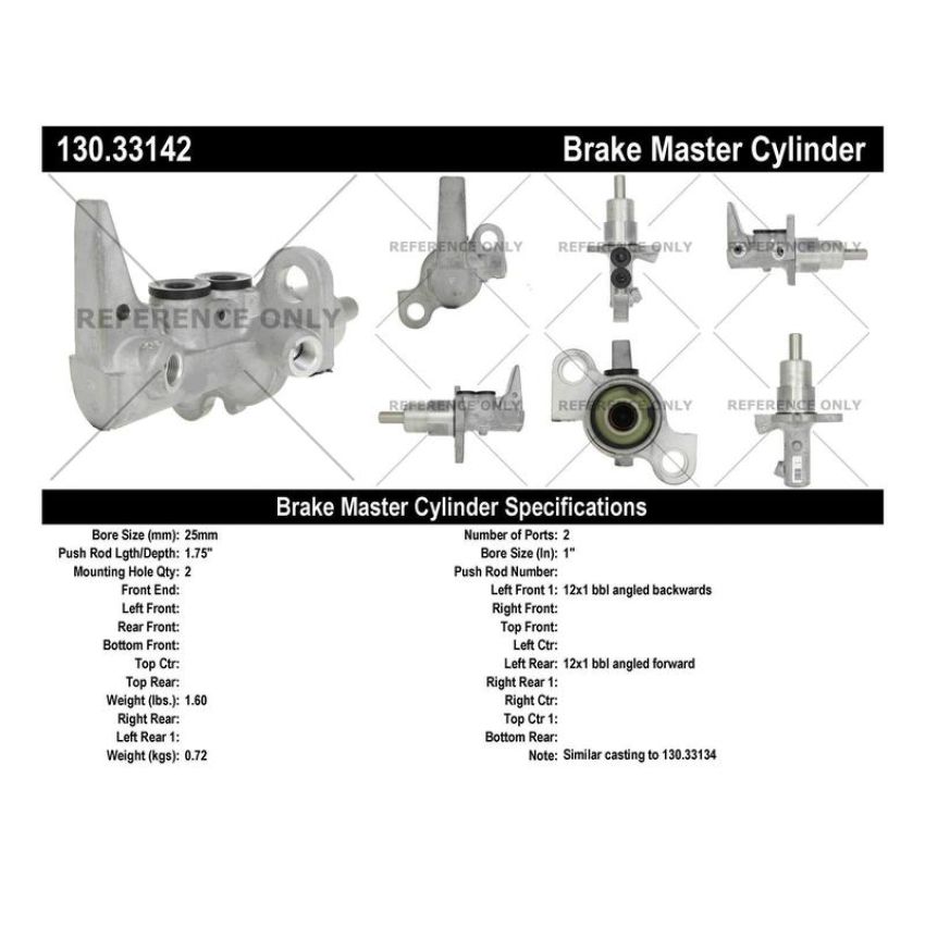 CENTRIC PARTS 130.33142 Centric Premium Brake Master Cylinder