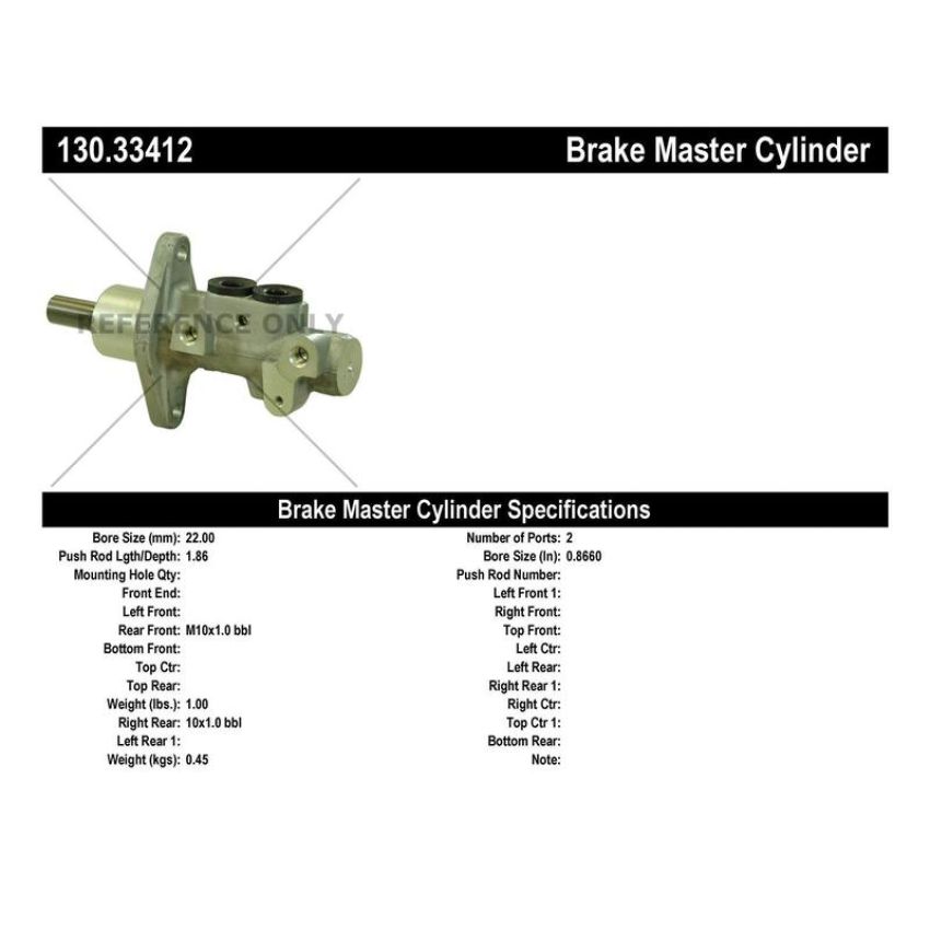 CENTRIC PARTS 130.33412 Centric Premium Brake Master Cylinder