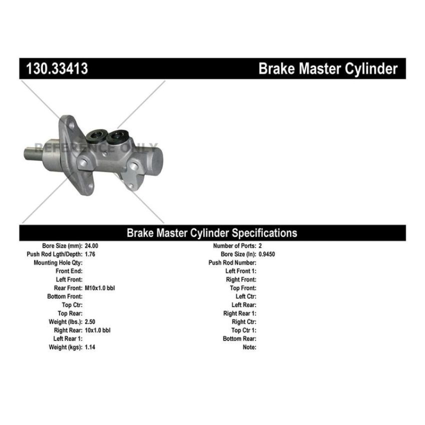CENTRIC PARTS 130.33413 Centric Premium Brake Master Cylinder