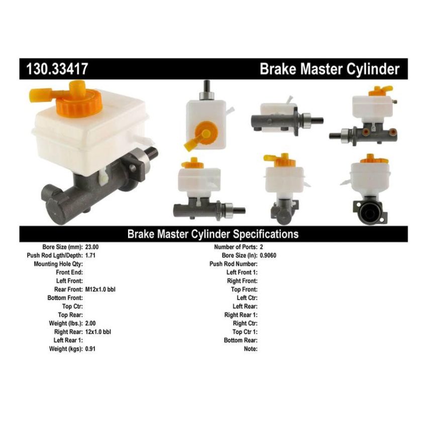 CENTRIC PARTS 130.33417 Centric Premium Brake Master Cylinder