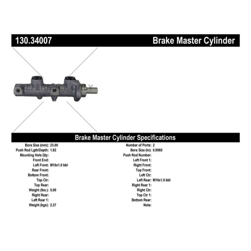CENTRIC PARTS 130.34007 Centric Premium Brake Master Cylinder