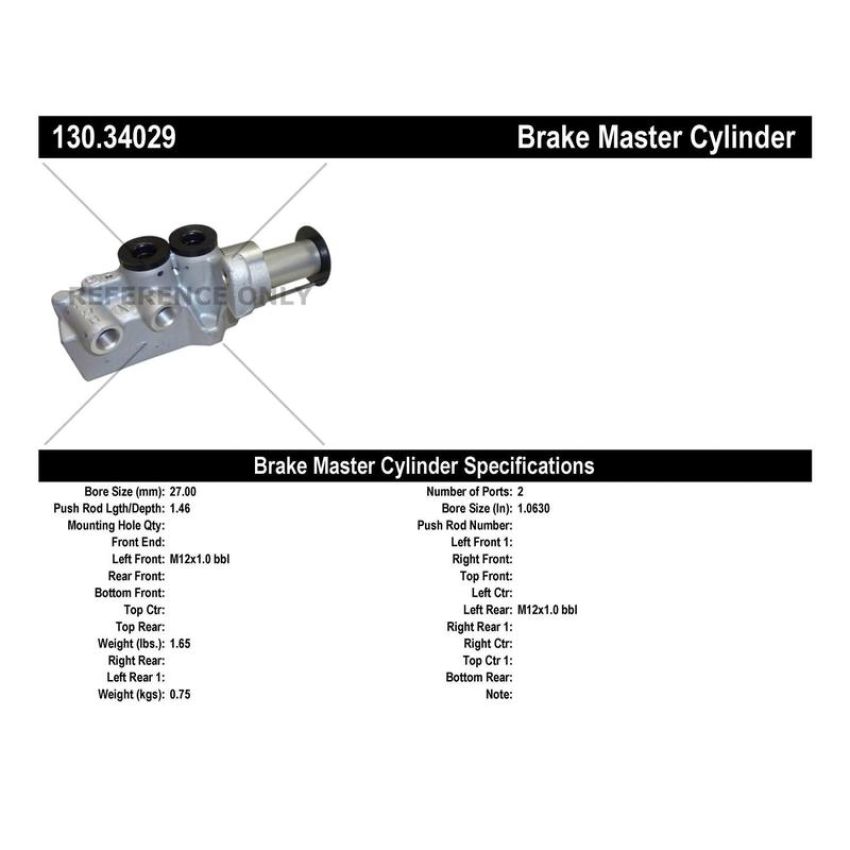 CENTRIC PARTS 130.34029 Centric Premium Brake Master Cylinder