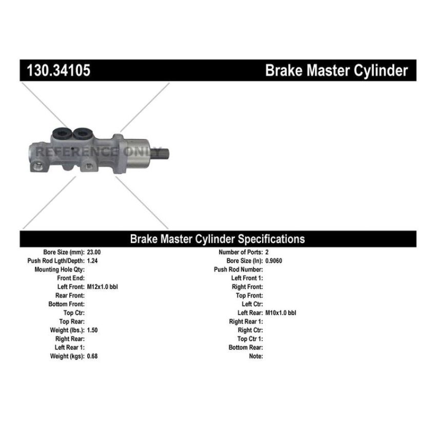 CENTRIC PARTS 130.34105 Centric Premium Brake Master Cylinder
