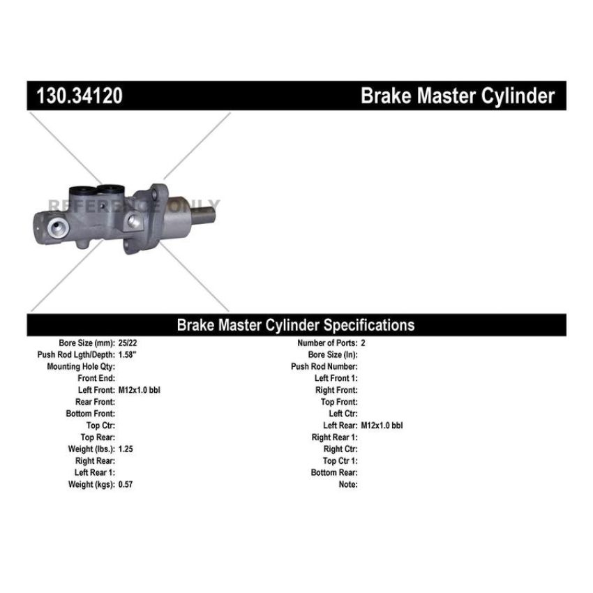CENTRIC PARTS 130.34120 Centric Premium Brake Master Cylinder