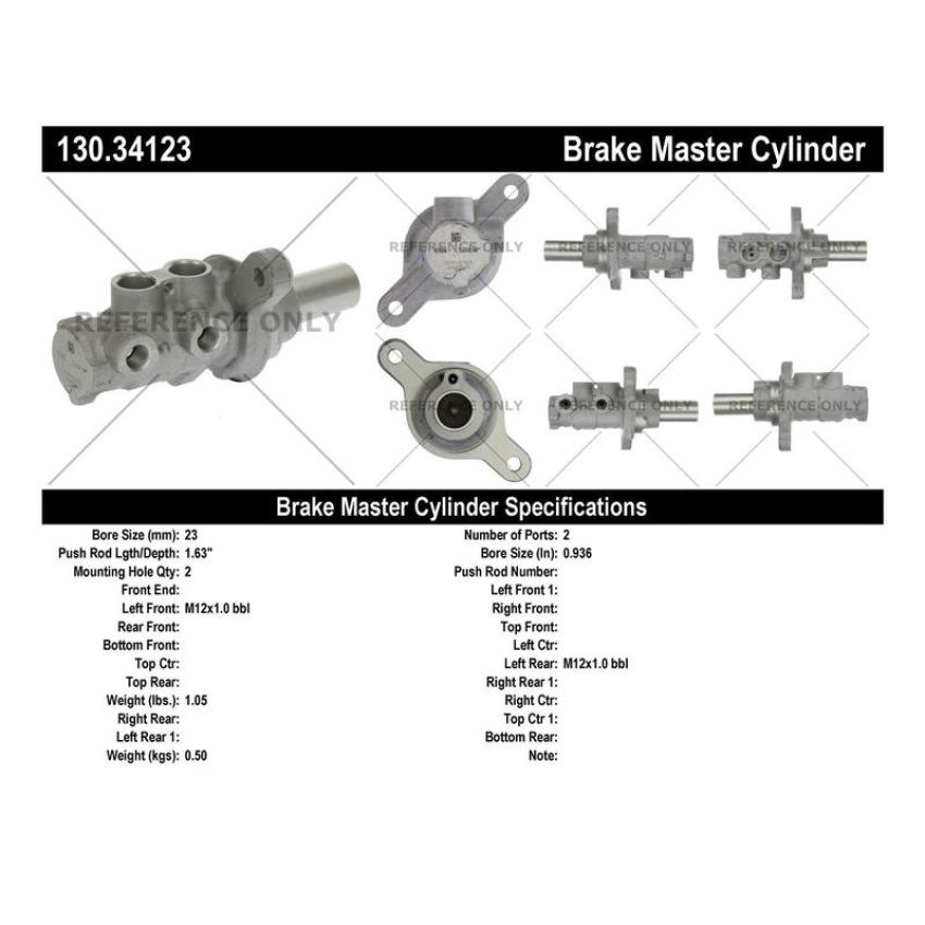 CENTRIC PARTS 130.34123 Centric Premium Brake Master Cylinder