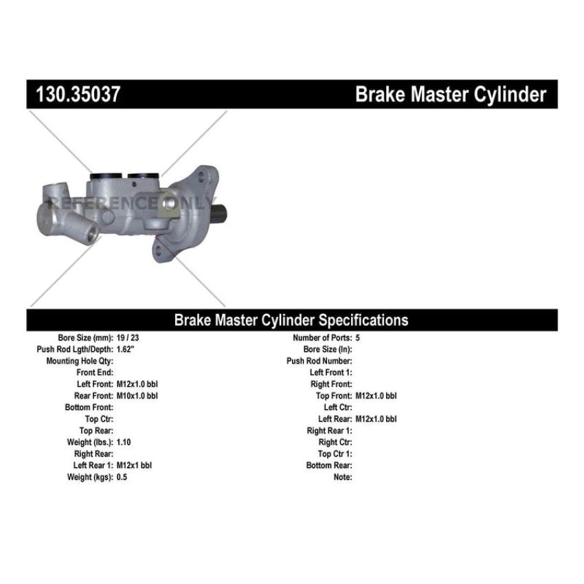 CENTRIC PARTS 130.35037 Centric Premium Brake Master Cylinder