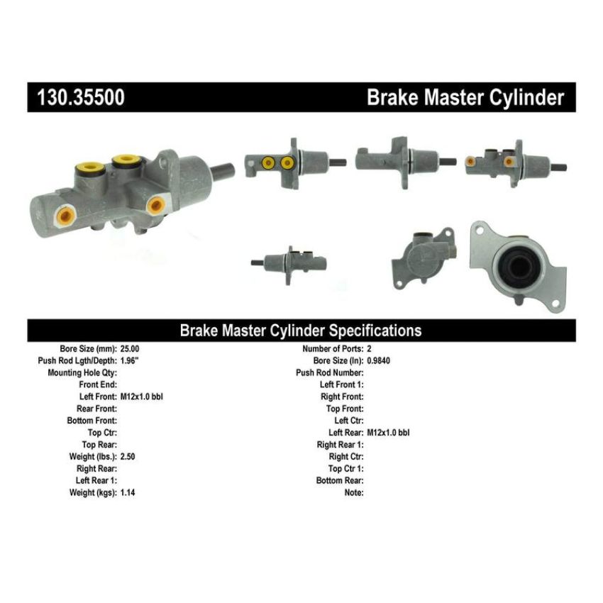CENTRIC PARTS 130.35500 Centric Premium Brake Master Cylinder