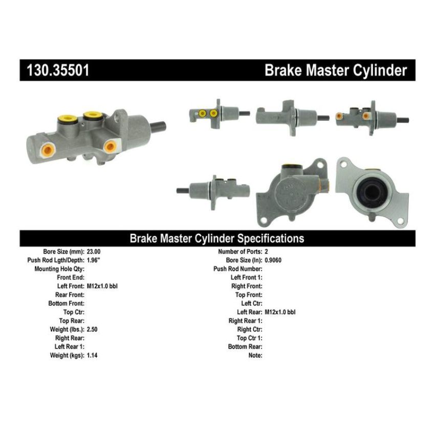 CENTRIC PARTS 130.35501 Centric Premium Brake Master Cylinder