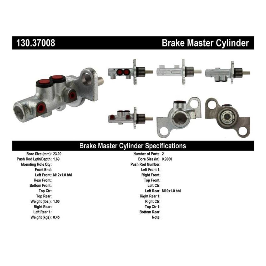 CENTRIC PARTS 130.37008 Centric Premium Brake Master Cylinder