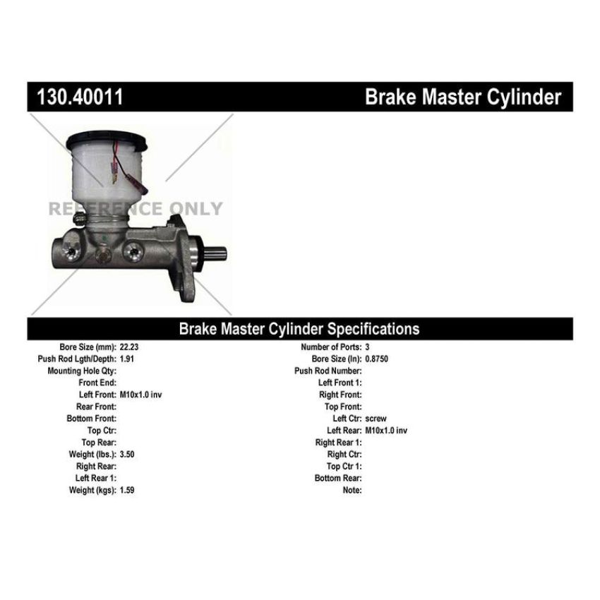 CENTRIC PARTS 130.40011 Centric Premium Brake Master Cylinder