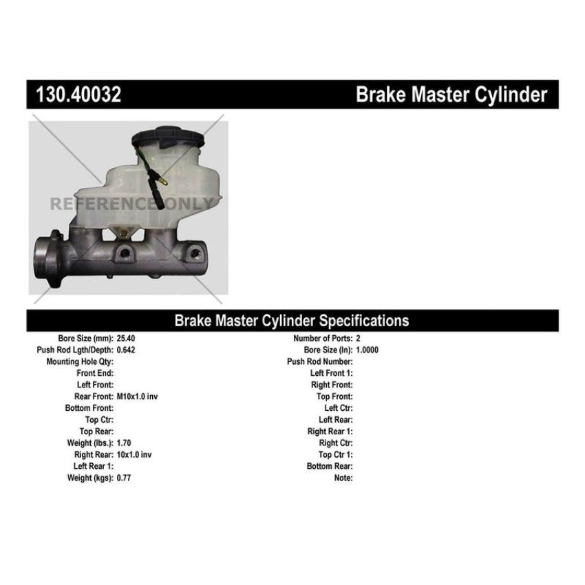 CENTRIC PARTS 130.40032 Centric Premium Brake Master Cylinder