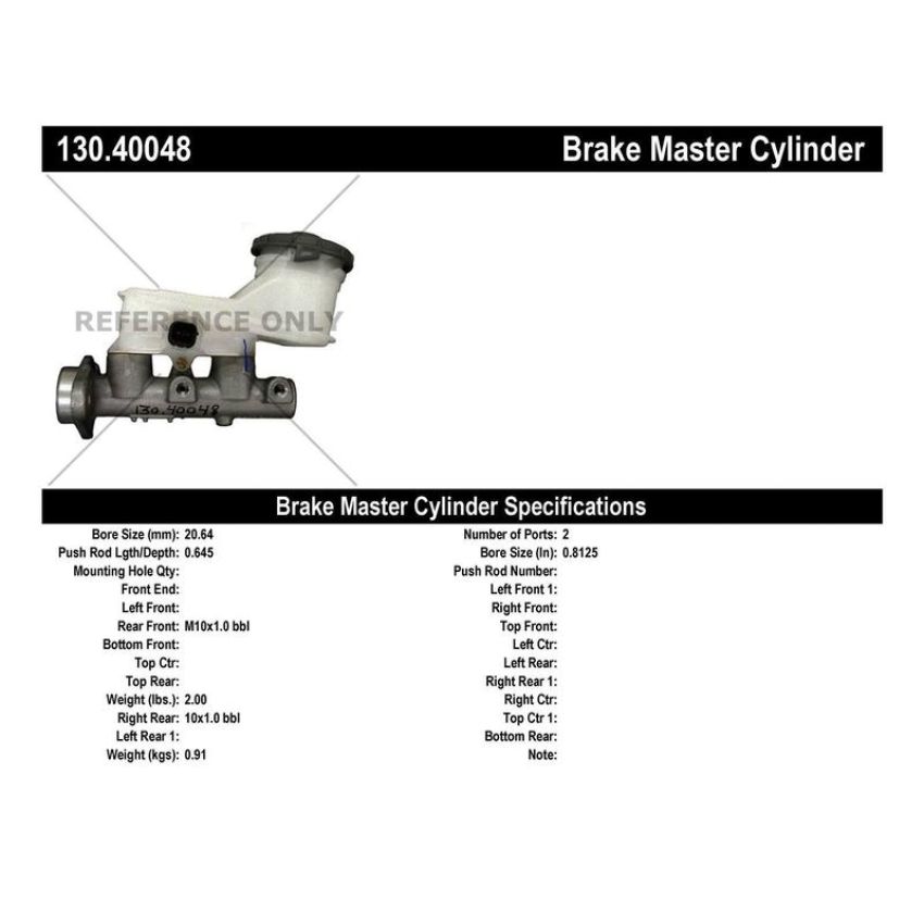 CENTRIC PARTS 130.40048 Centric Premium Brake Master Cylinder
