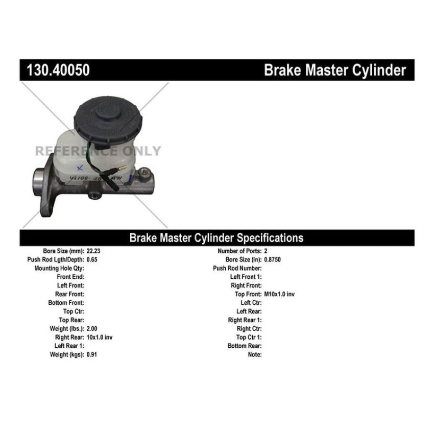 CENTRIC PARTS 130.40050 Centric Premium Brake Master Cylinder