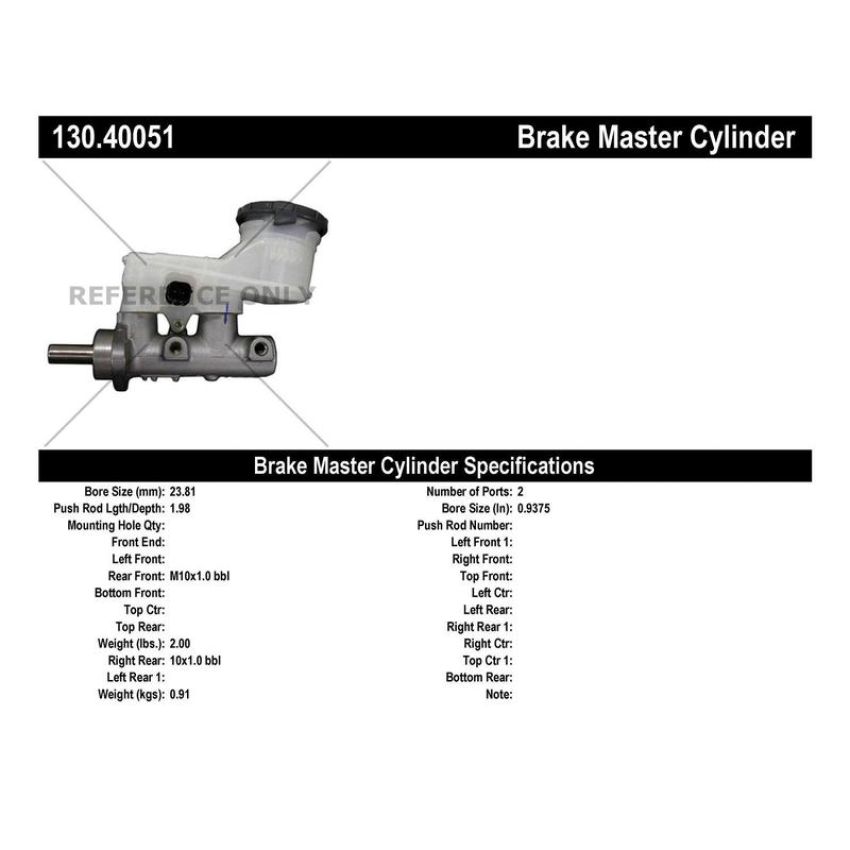 CENTRIC PARTS 130.40051 Centric Premium Brake Master Cylinder