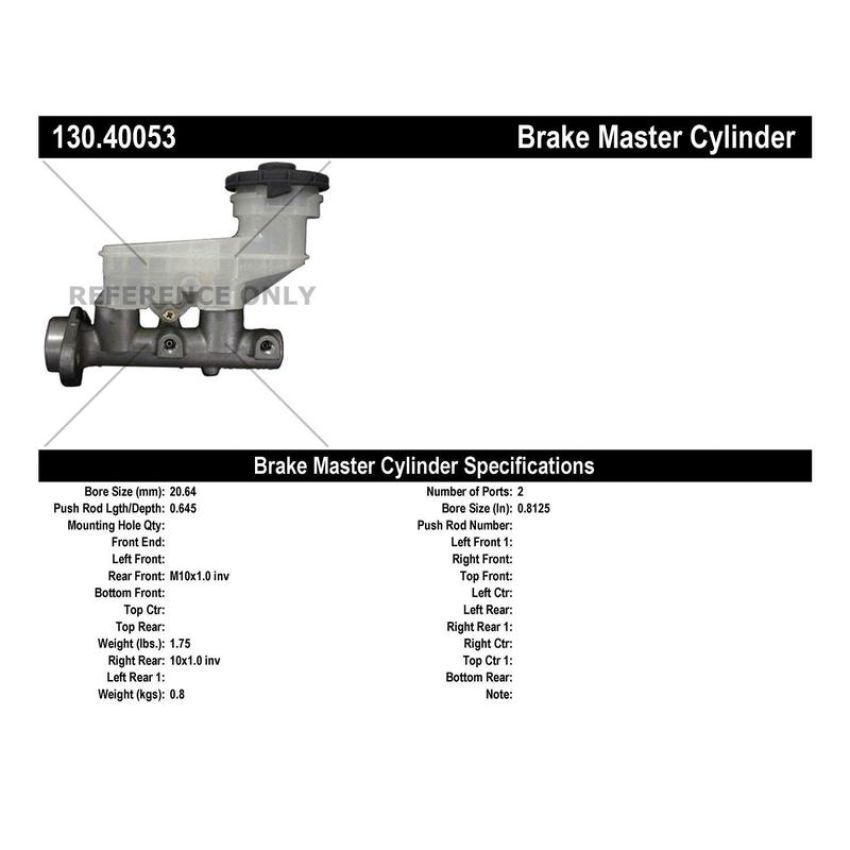 CENTRIC PARTS 130.40053 Centric Premium Brake Master Cylinder