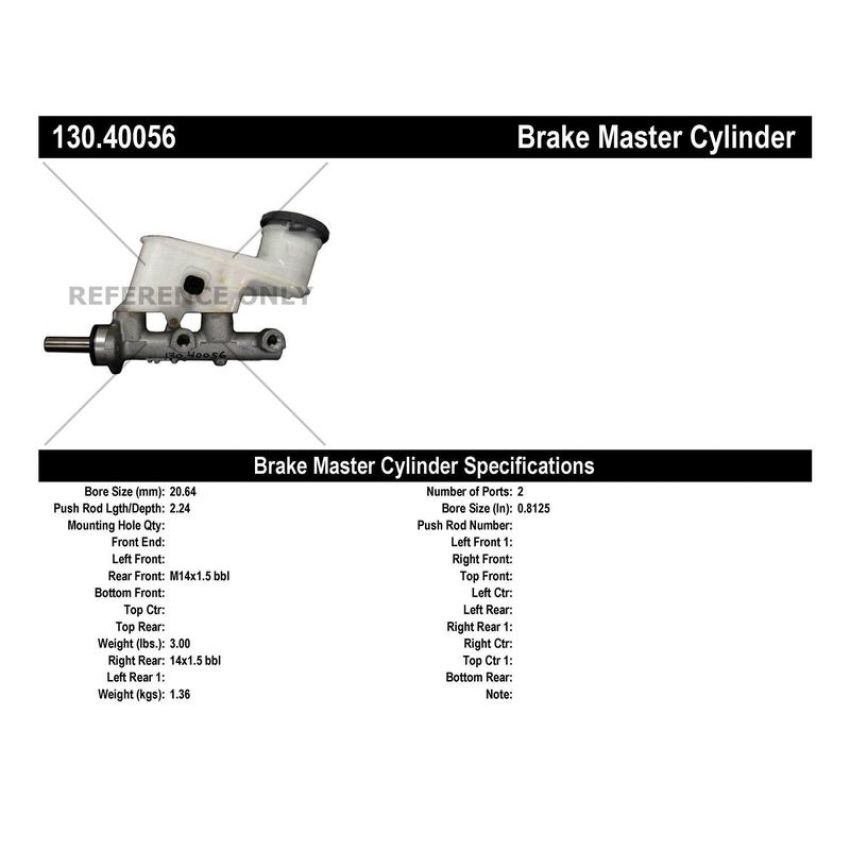 CENTRIC PARTS 130.40056 Centric Premium Brake Master Cylinder