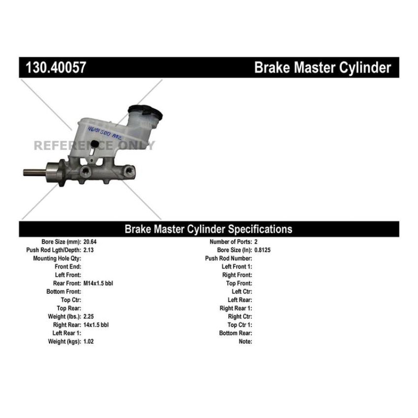 CENTRIC PARTS 130.40057 Centric Premium Brake Master Cylinder