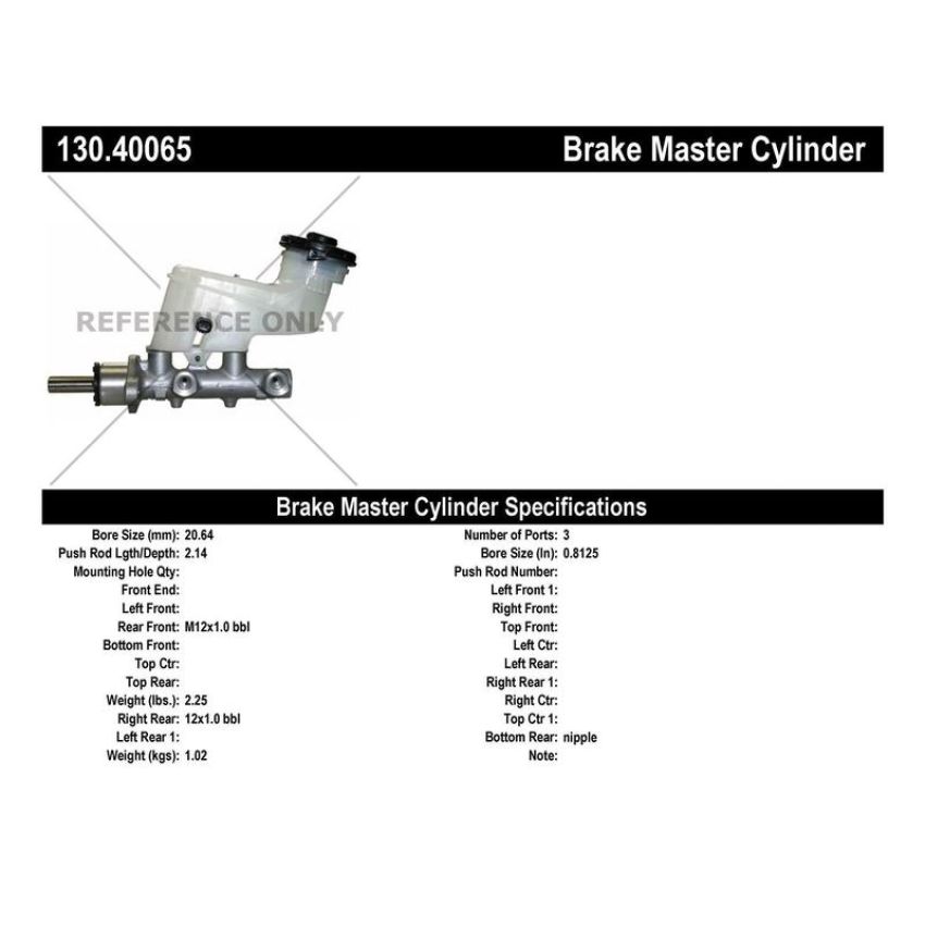 CENTRIC PARTS 130.40065 Centric Premium Brake Master Cylinder