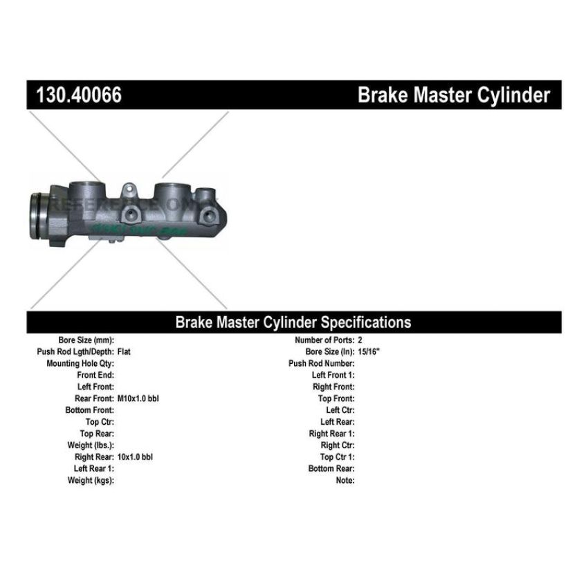 CENTRIC PARTS 130.40066 Centric Premium Brake Master Cylinder