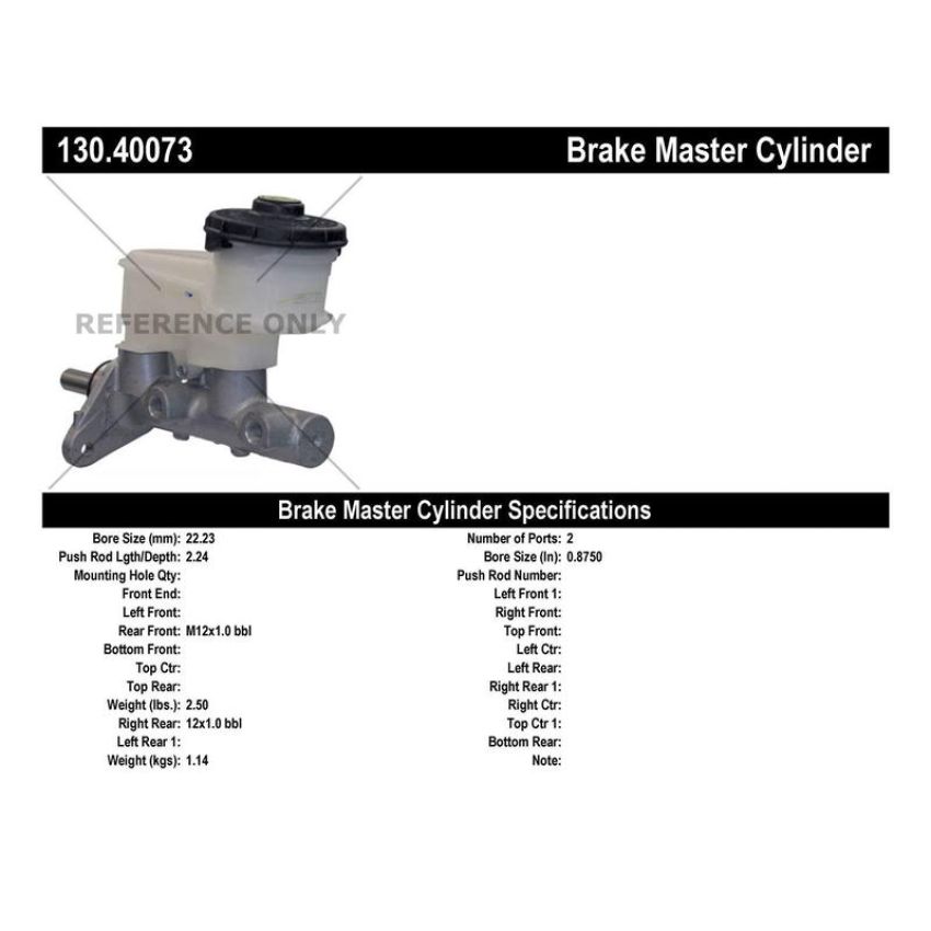 CENTRIC PARTS 130.40073 Centric Premium Brake Master Cylinder