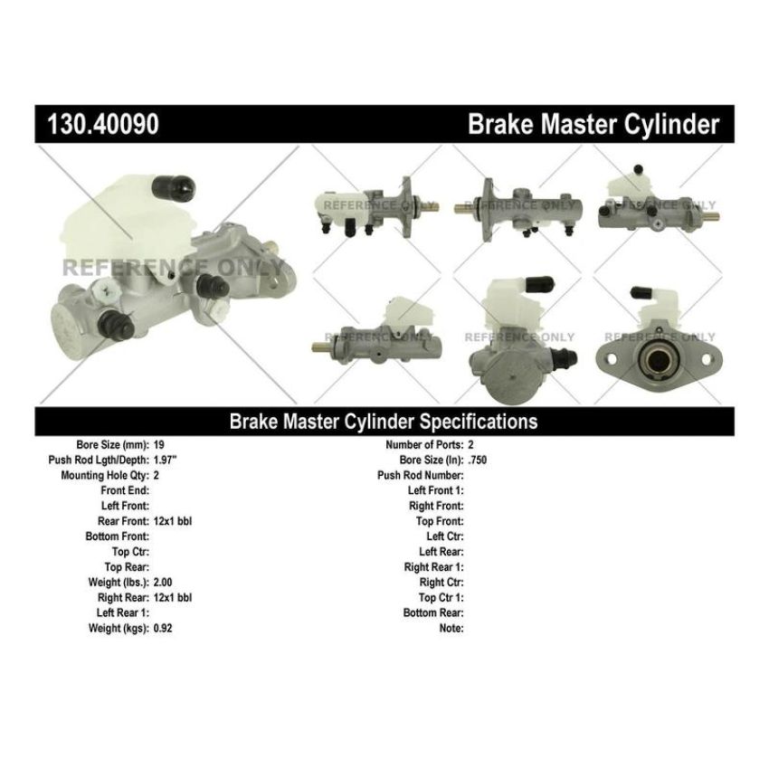 CENTRIC PARTS 130.40090 Centric Premium Brake Master Cylinder