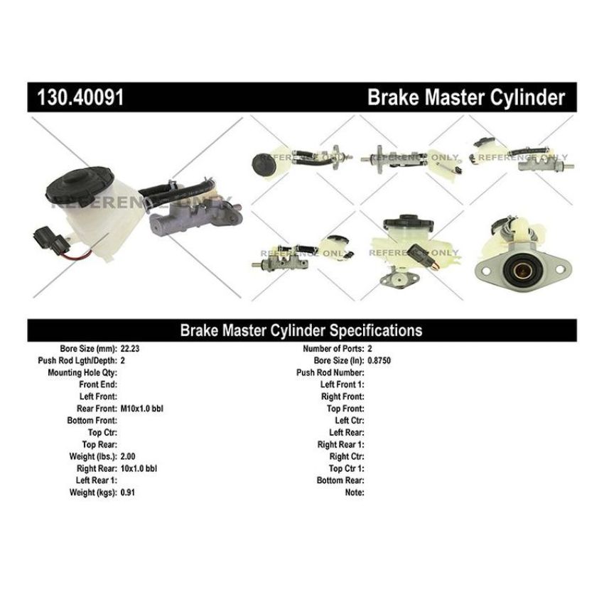 CENTRIC PARTS 130.40091 Centric Premium Brake Master Cylinder