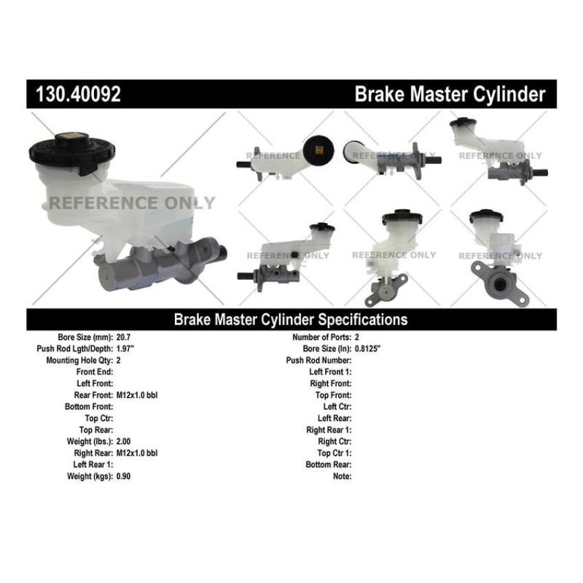 CENTRIC PARTS 130.40092 Centric Premium Brake Master Cylinder