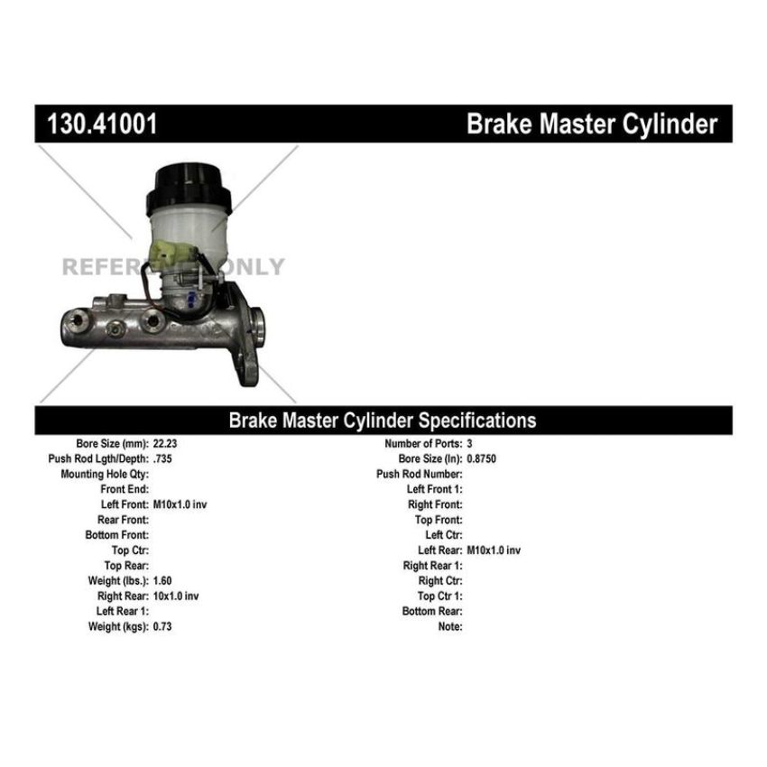 CENTRIC PARTS 130.41001 Centric Premium Brake Master Cylinder