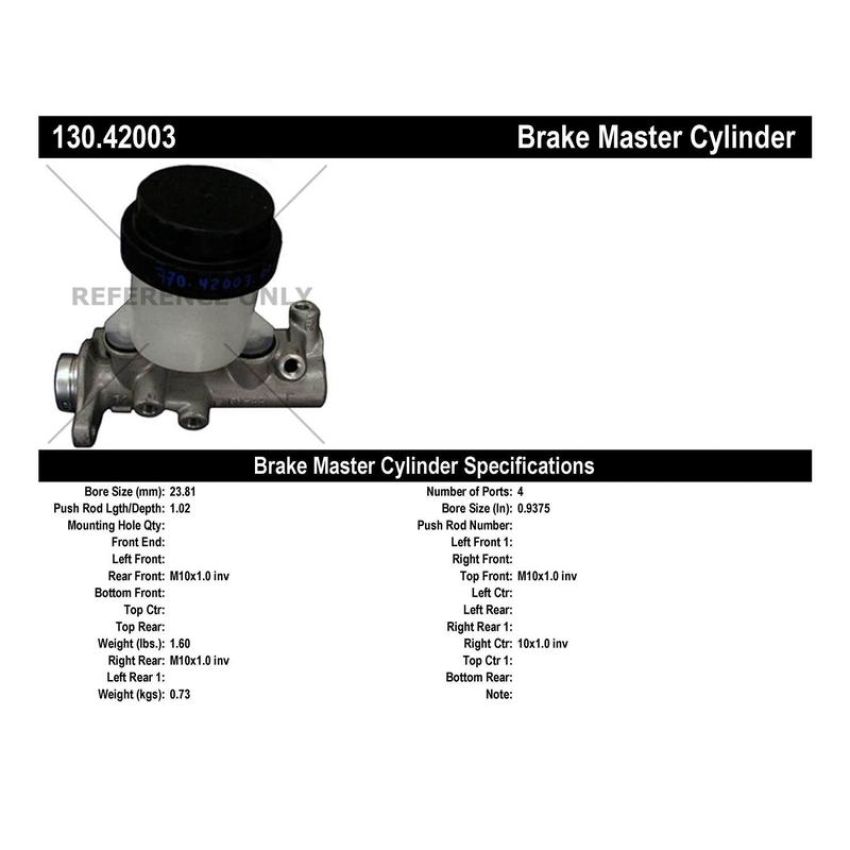 CENTRIC PARTS 130.42003 Centric Premium Brake Master Cylinder