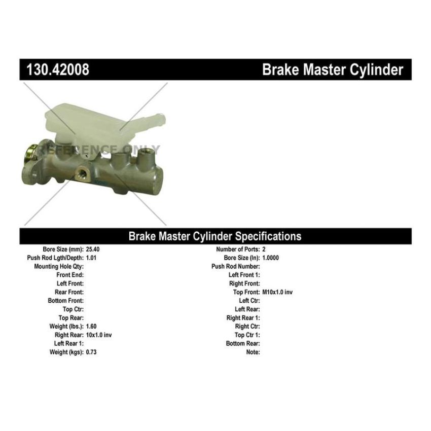 CENTRIC PARTS 130.42008 Centric Premium Brake Master Cylinder