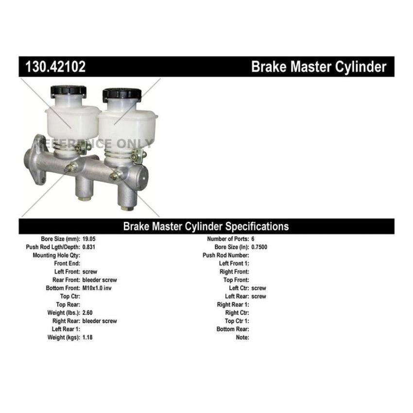 CENTRIC PARTS 130.42102 Centric Premium Brake Master Cylinder