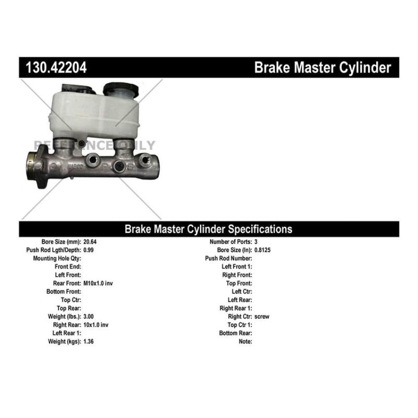 CENTRIC PARTS 130.42204 Centric Premium Brake Master Cylinder