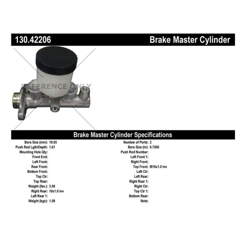 CENTRIC PARTS 130.42206 Centric Premium Brake Master Cylinder