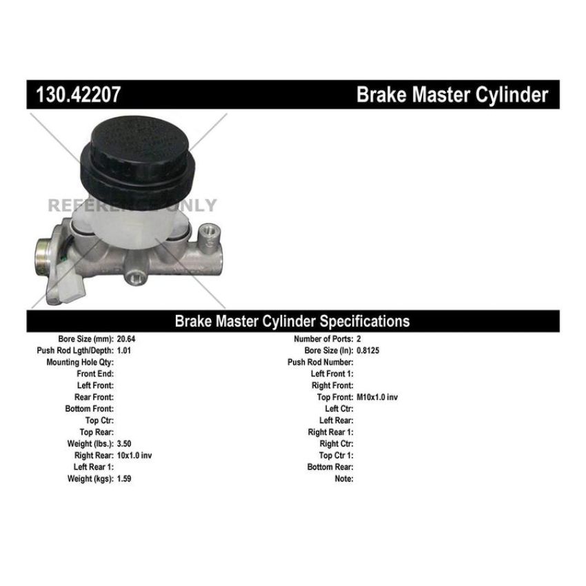 CENTRIC PARTS 130.42207 Centric Premium Brake Master Cylinder