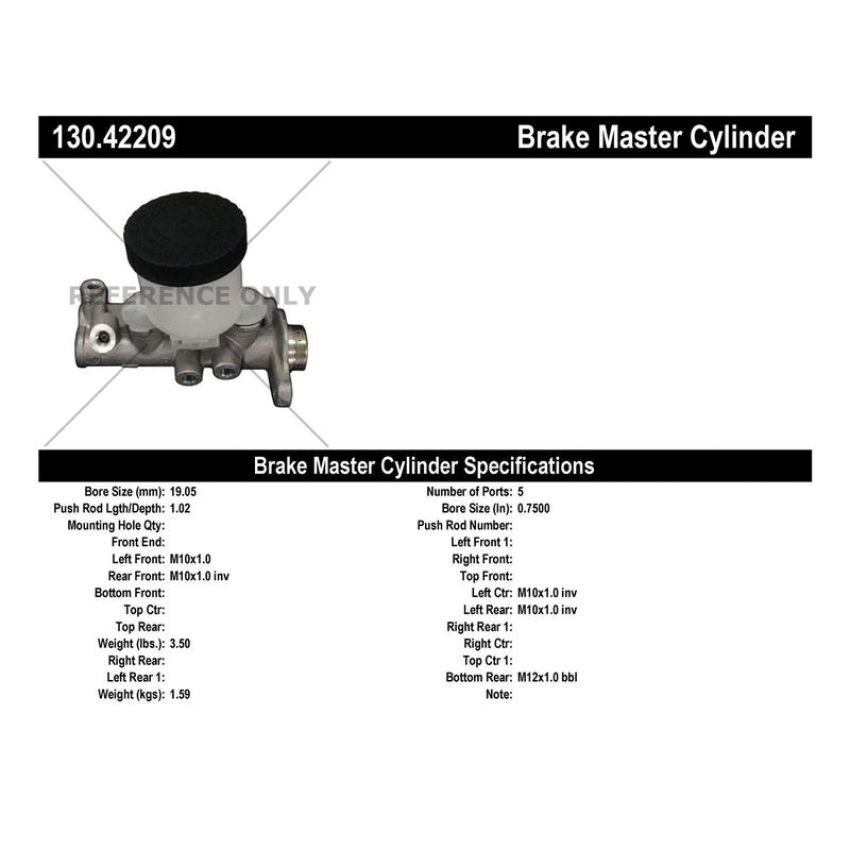 CENTRIC PARTS 130.42209 Centric Premium Brake Master Cylinder