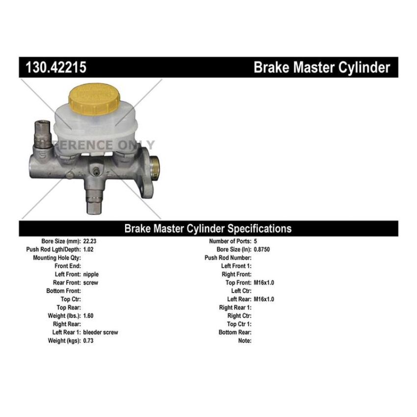 CENTRIC PARTS 130.42215 Centric Premium Brake Master Cylinder