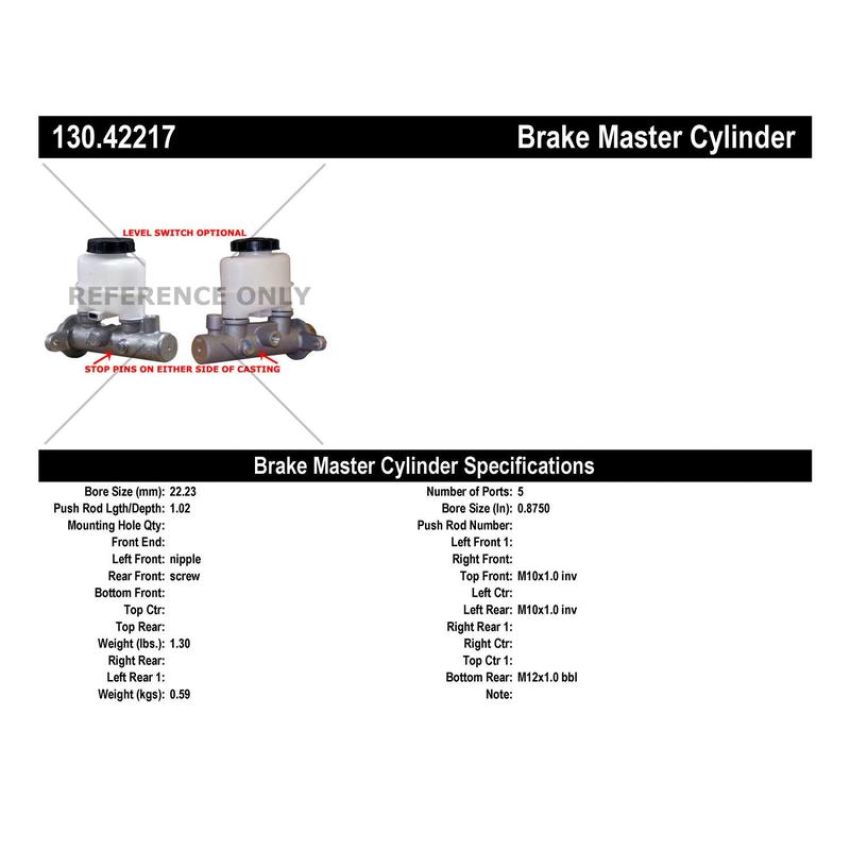 CENTRIC PARTS 130.42217 Centric Premium Brake Master Cylinder