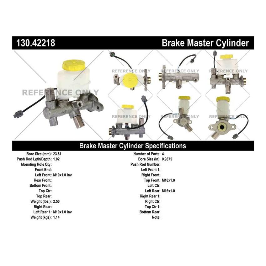 CENTRIC PARTS 130.42218 Centric Premium Brake Master Cylinder