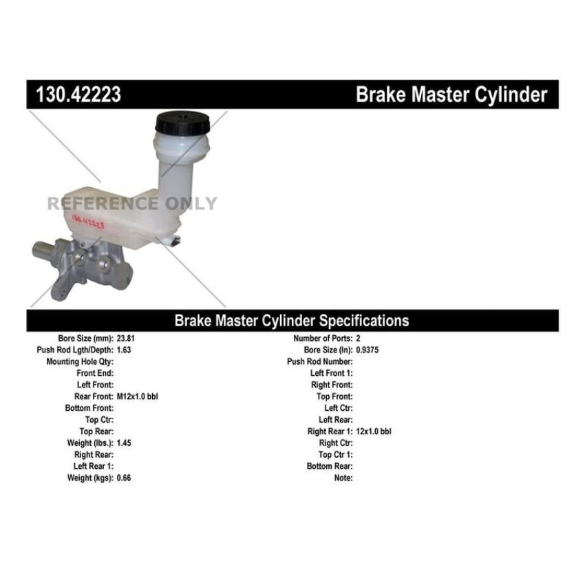 CENTRIC PARTS 130.42223 Centric Premium Brake Master Cylinder