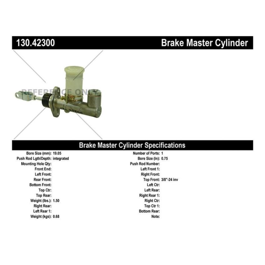 CENTRIC PARTS 130.42300 Centric Premium Brake Master Cylinder
