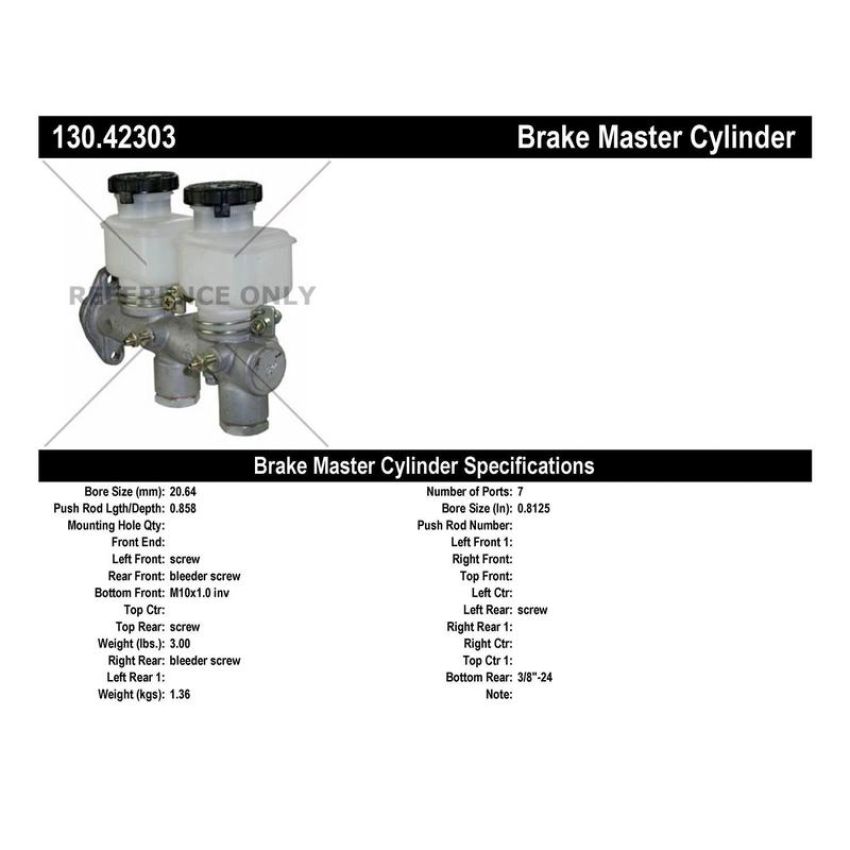 CENTRIC PARTS 130.42303 Centric Premium Brake Master Cylinder