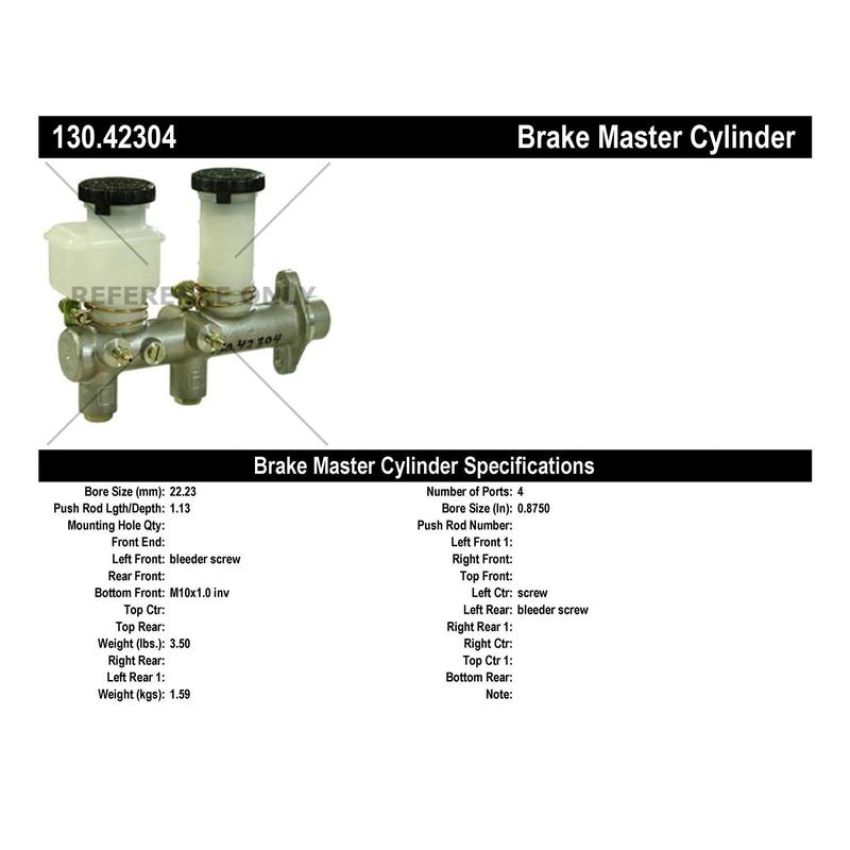 CENTRIC PARTS 130.42304 Centric Premium Brake Master Cylinder