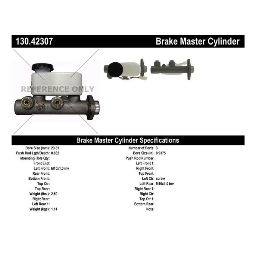 CENTRIC PARTS 130.42307 Centric Premium Brake Master Cylinder