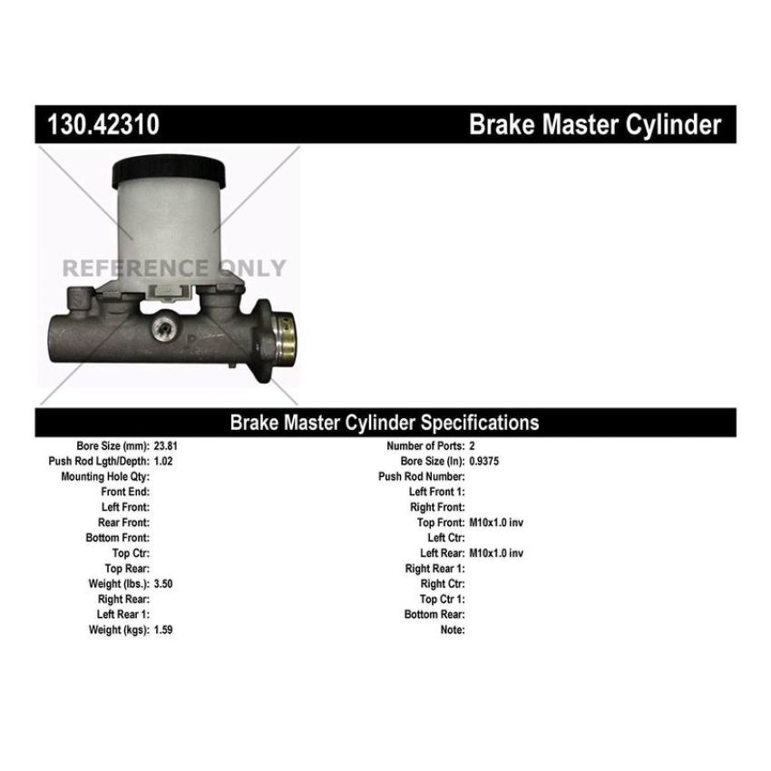 CENTRIC PARTS 130.42310 Centric Premium Brake Master Cylinder