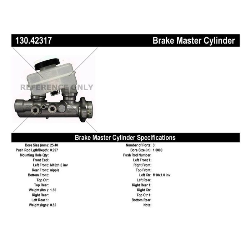 CENTRIC PARTS 130.42317 Centric Premium Brake Master Cylinder