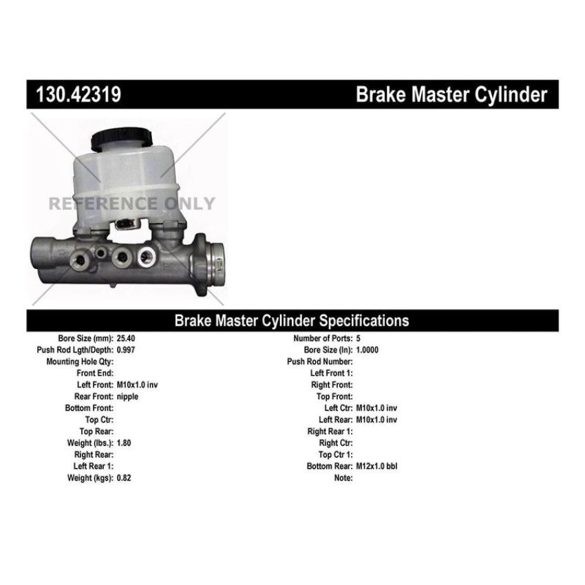 CENTRIC PARTS 130.42319 Centric Premium Brake Master Cylinder