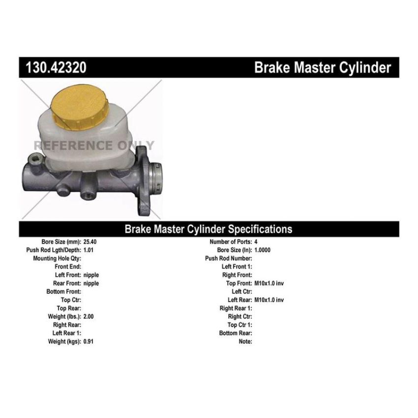 CENTRIC PARTS 130.42320 Centric Premium Brake Master Cylinder