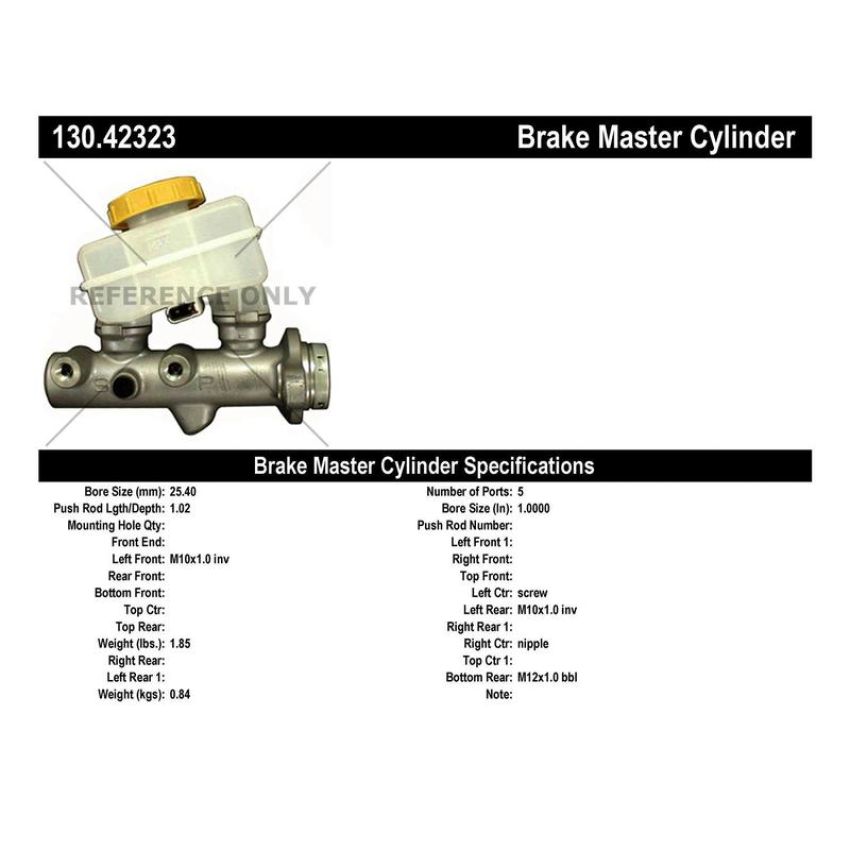 CENTRIC PARTS 130.42323 Centric Premium Brake Master Cylinder